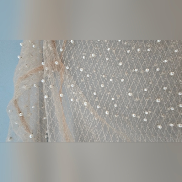 Mesh Sheer Embellished with Pearls Top + Leggins - Picture 3 of 5